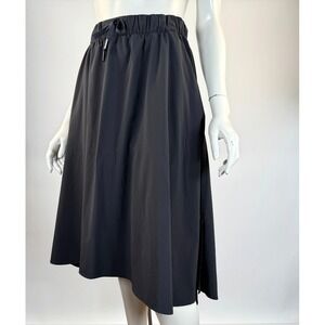 Lululemon Time to Flounce Skirt Women 6 EUC Elastic waist Pockets Hi Low Black